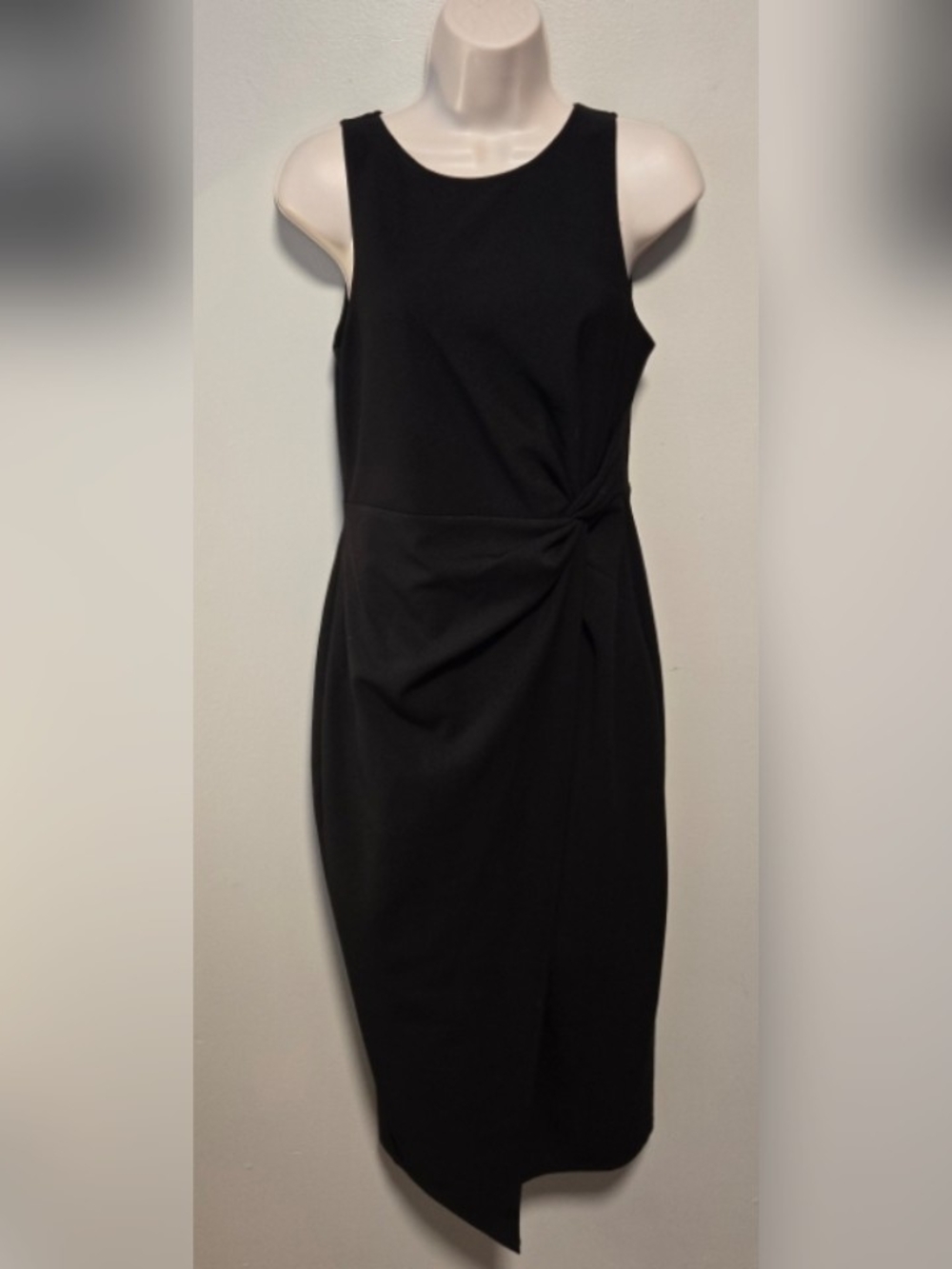 Guess Black Sleeveless Midi Dress with Side Twist